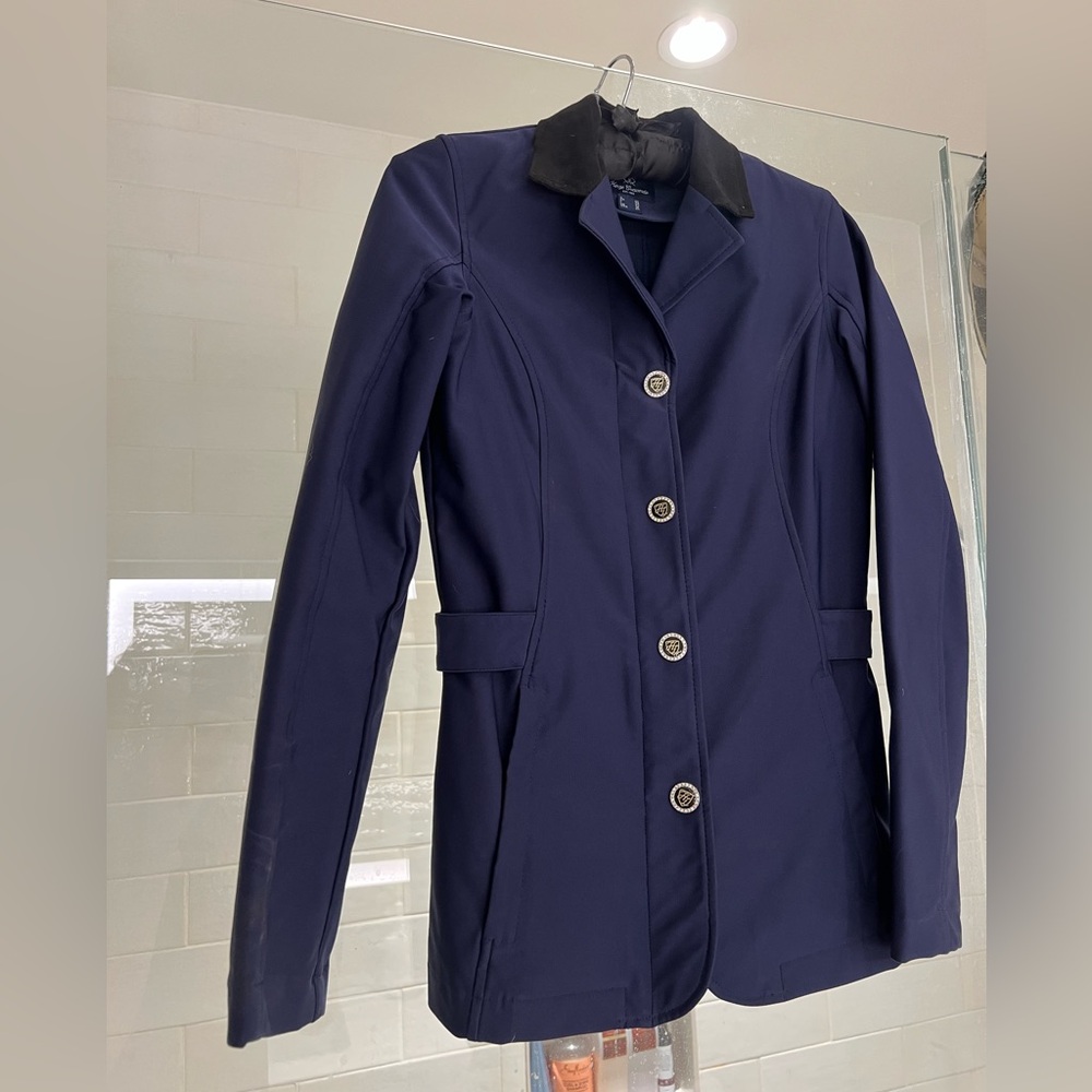 Equestrian Navy Horse show Jacket with Black Collar